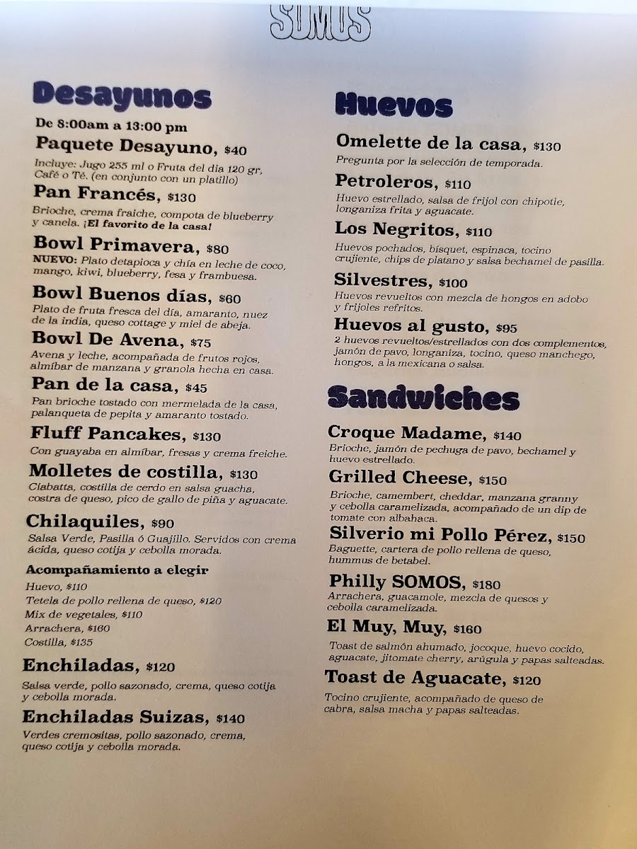 SOMOS CAFÉ Menu - Image 1